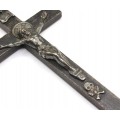 crucifix pectoral "Corpus Christi" argint & lemn ebenizat.cca 1900 + cadou Franta